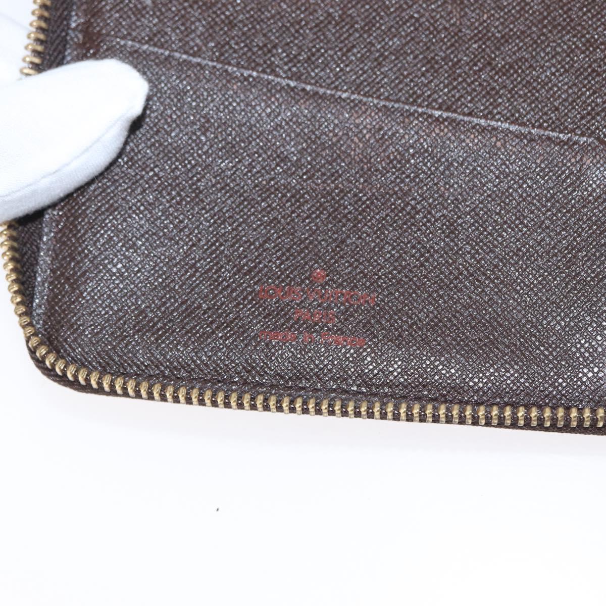 LOUIS VUITTON Damier Ebene Zippy Organizer Long Wallet N60003 LV Auth 164703V