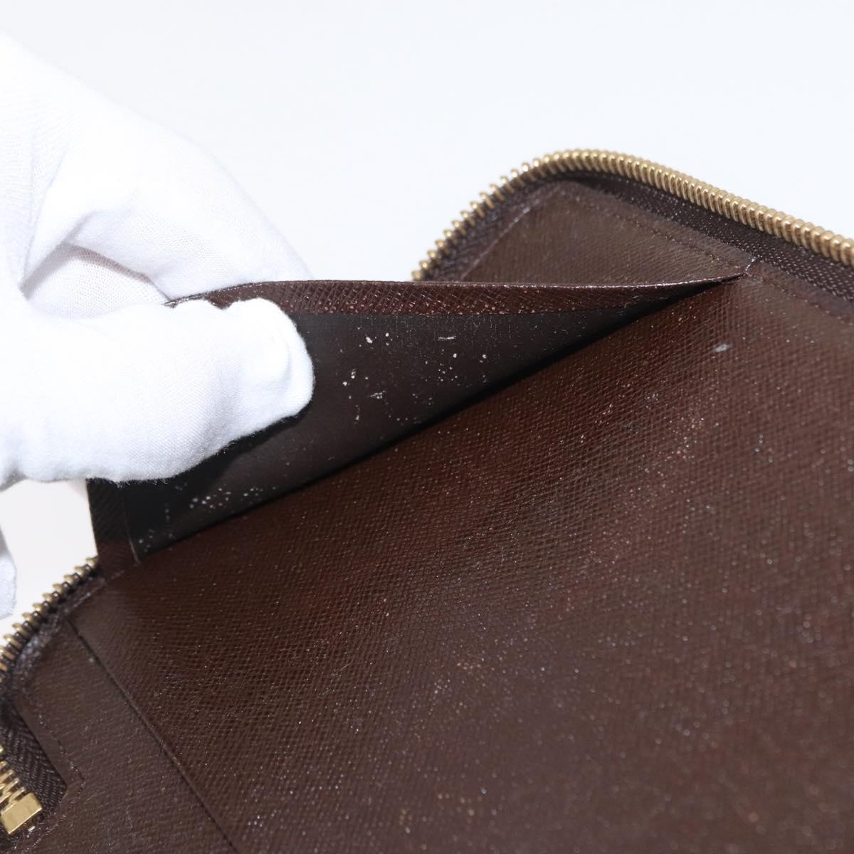 LOUIS VUITTON Damier Ebene Zippy Organizer Long Wallet N60003 LV Auth 164703V