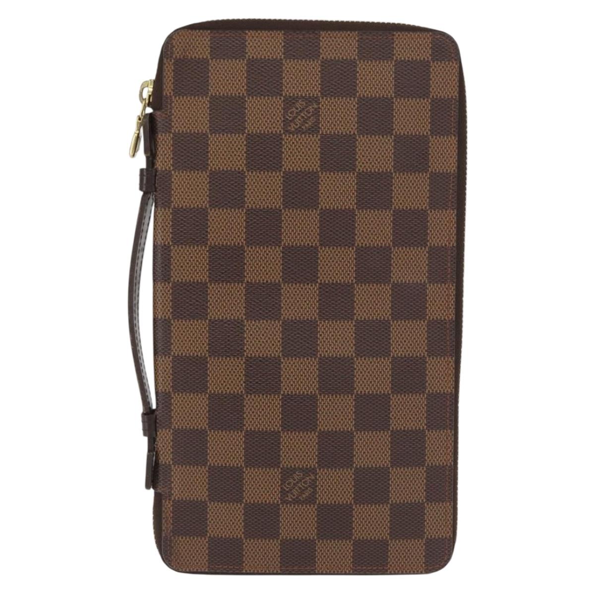 LOUIS VUITTON Damier Ebene Zippy Organizer Long Wallet N60003 LV Auth 164703V