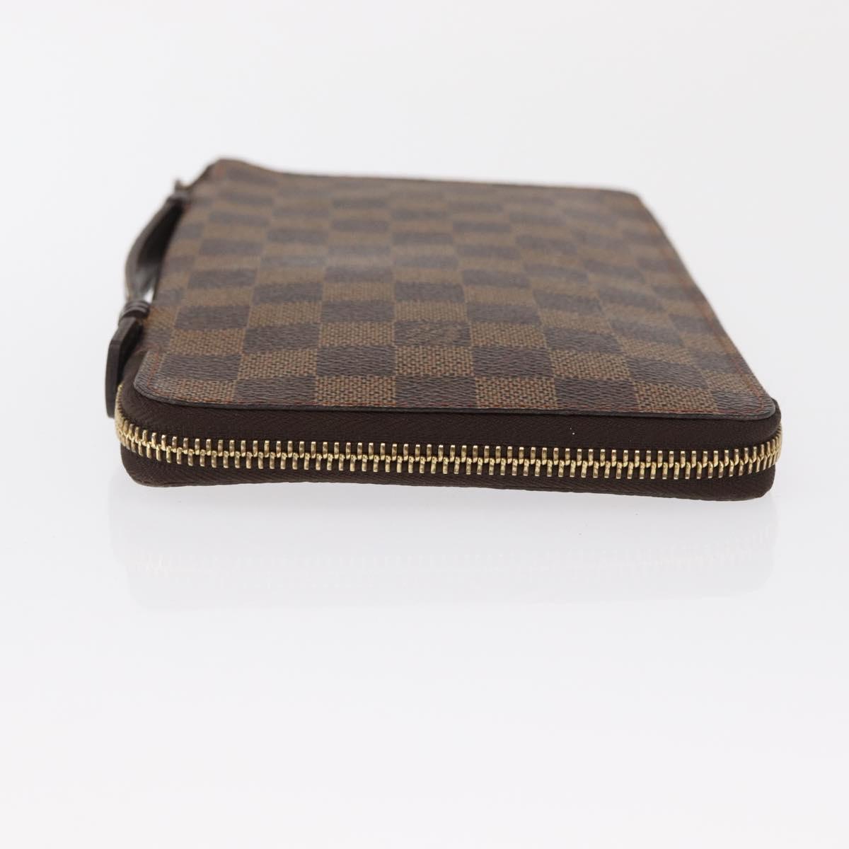 LOUIS VUITTON Damier Ebene Zippy Organizer Long Wallet N60003 LV Auth 164703V