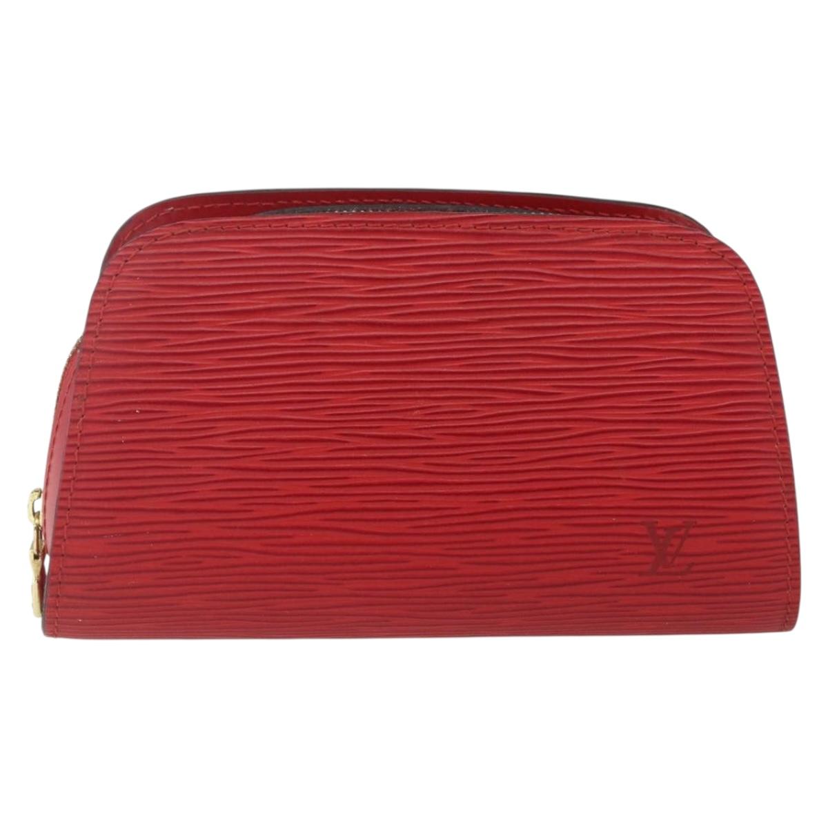 LOUIS VUITTON Epi Dauphine PM Pouch Castilian Red M48447 LV Auth 164704