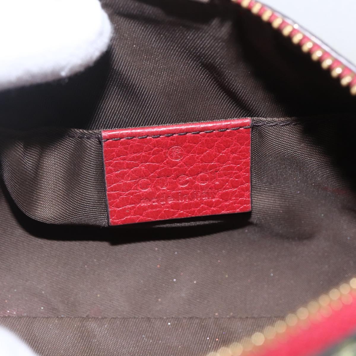 GUCCI GG Supreme Flora Ophiodia Pouch PVC Beige Gold 548394 Auth 164705