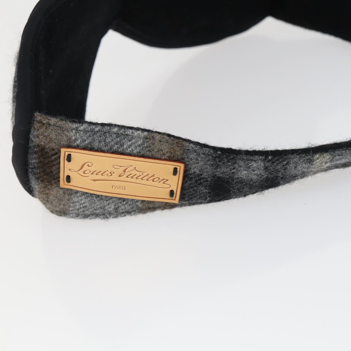 LOUIS VUITTON Travel Set Eye Mask Cushion Wool 3 Set Gray R99136 Auth 164714