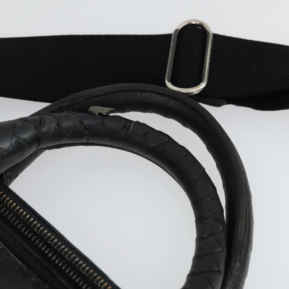 BOTTEGA VENETA INTRECCIATO Hand Bag Leather 2way Black Auth 164741
