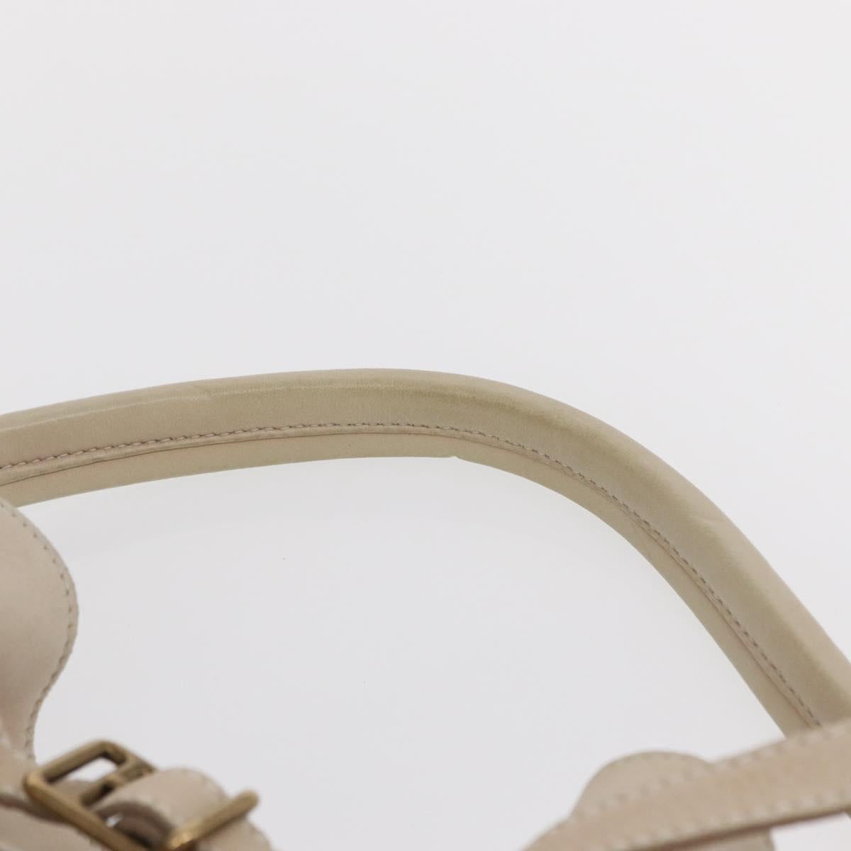 BURBERRY Shoulder Bag Leather Beige Gold Auth 164742