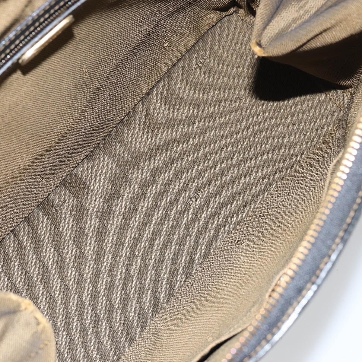 FENDI Zucca Canvas Hand Bag Black Brown Auth 164751