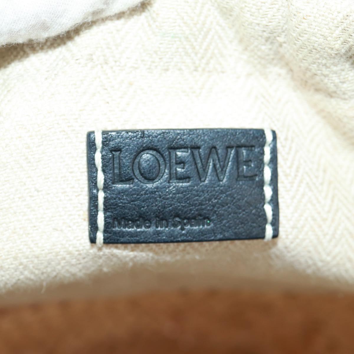 LOEWE Basket Anagram Shoulder Bag Raffia Beige Auth 164753V