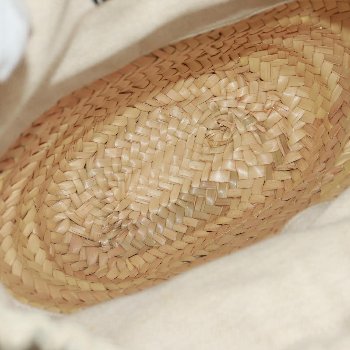 LOEWE Basket Anagram Shoulder Bag Raffia Beige Auth 164753V