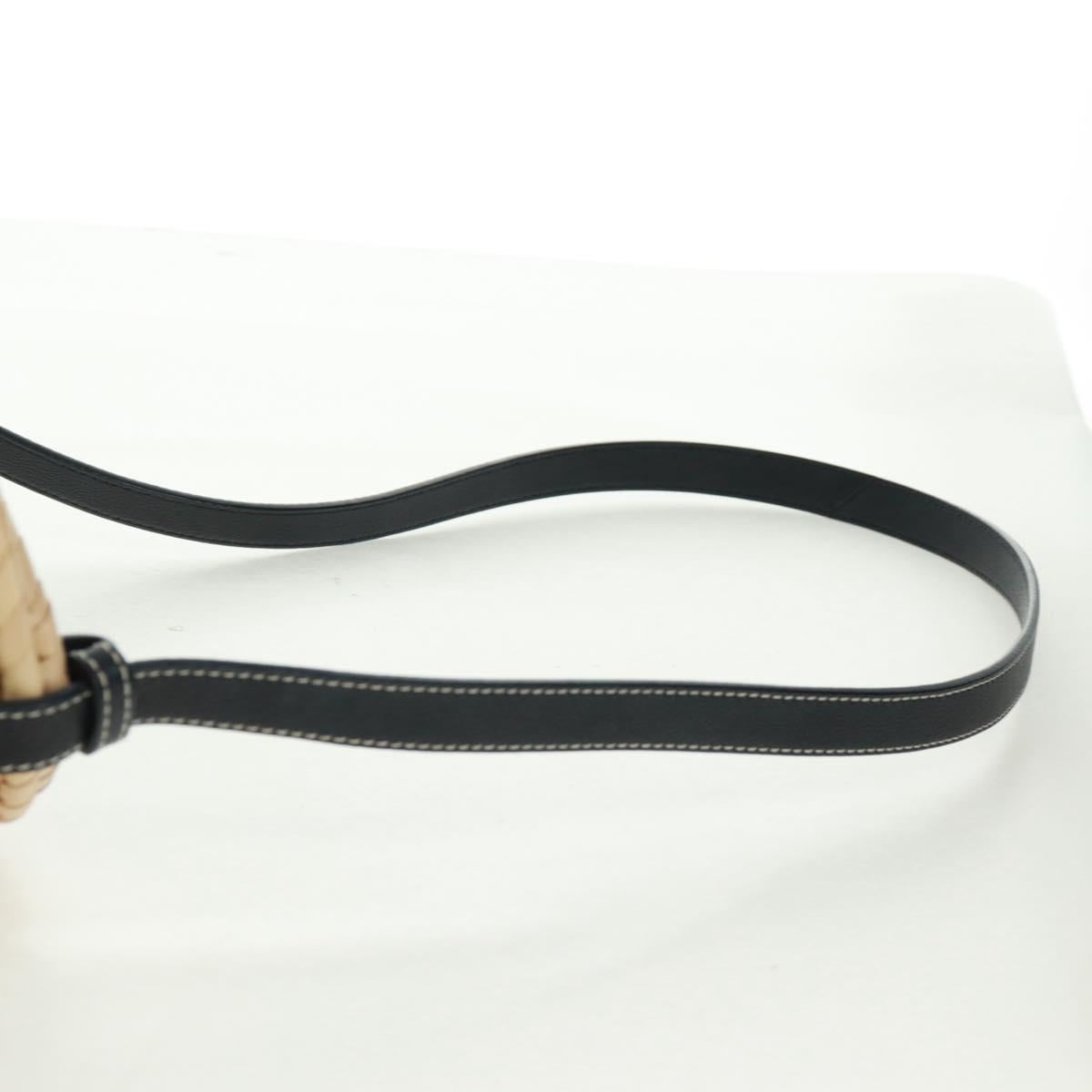 LOEWE Basket Anagram Shoulder Bag Raffia Beige Auth 164753V