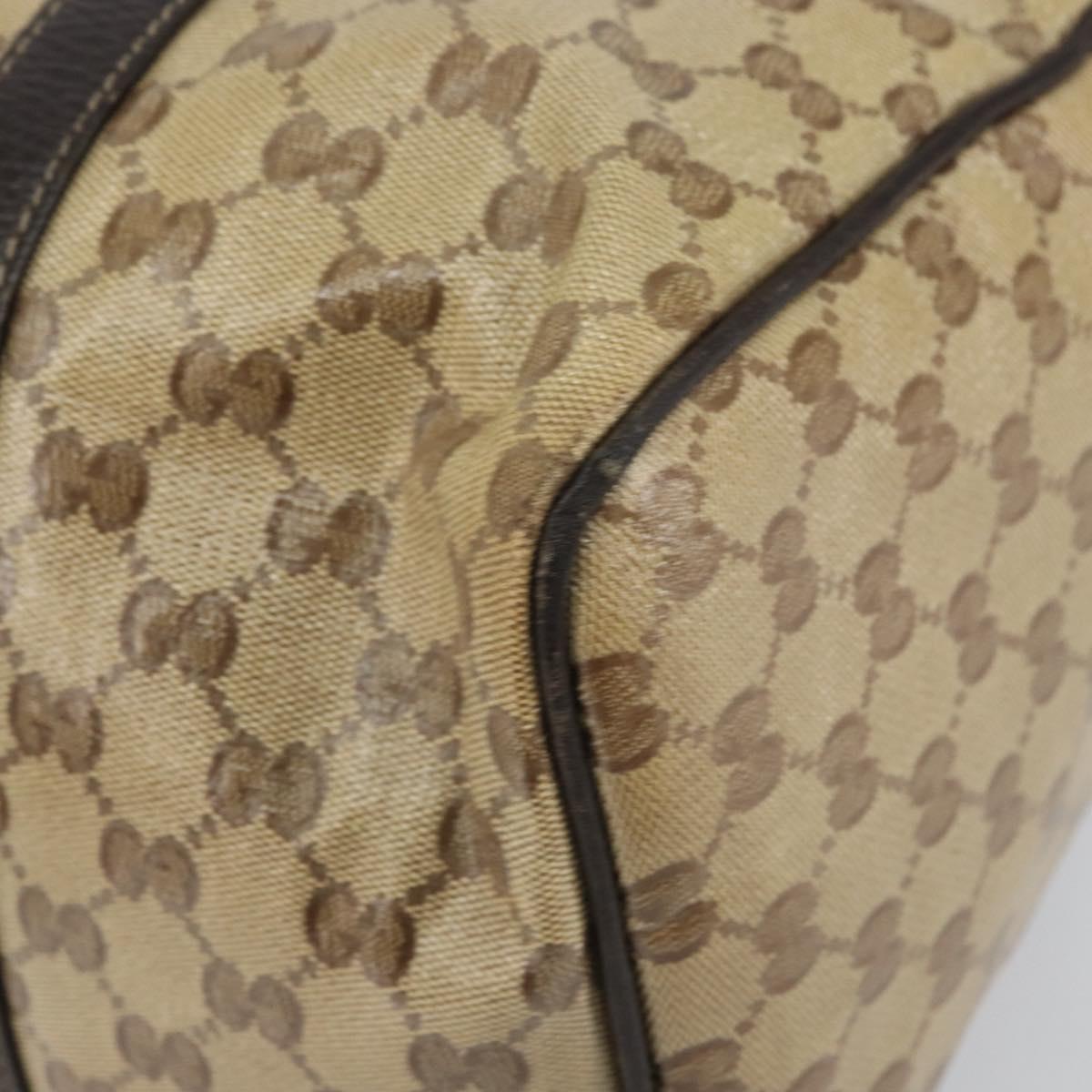 GUCCI GG Crystal Boston Bag Beige Gold 265697 Auth 164756