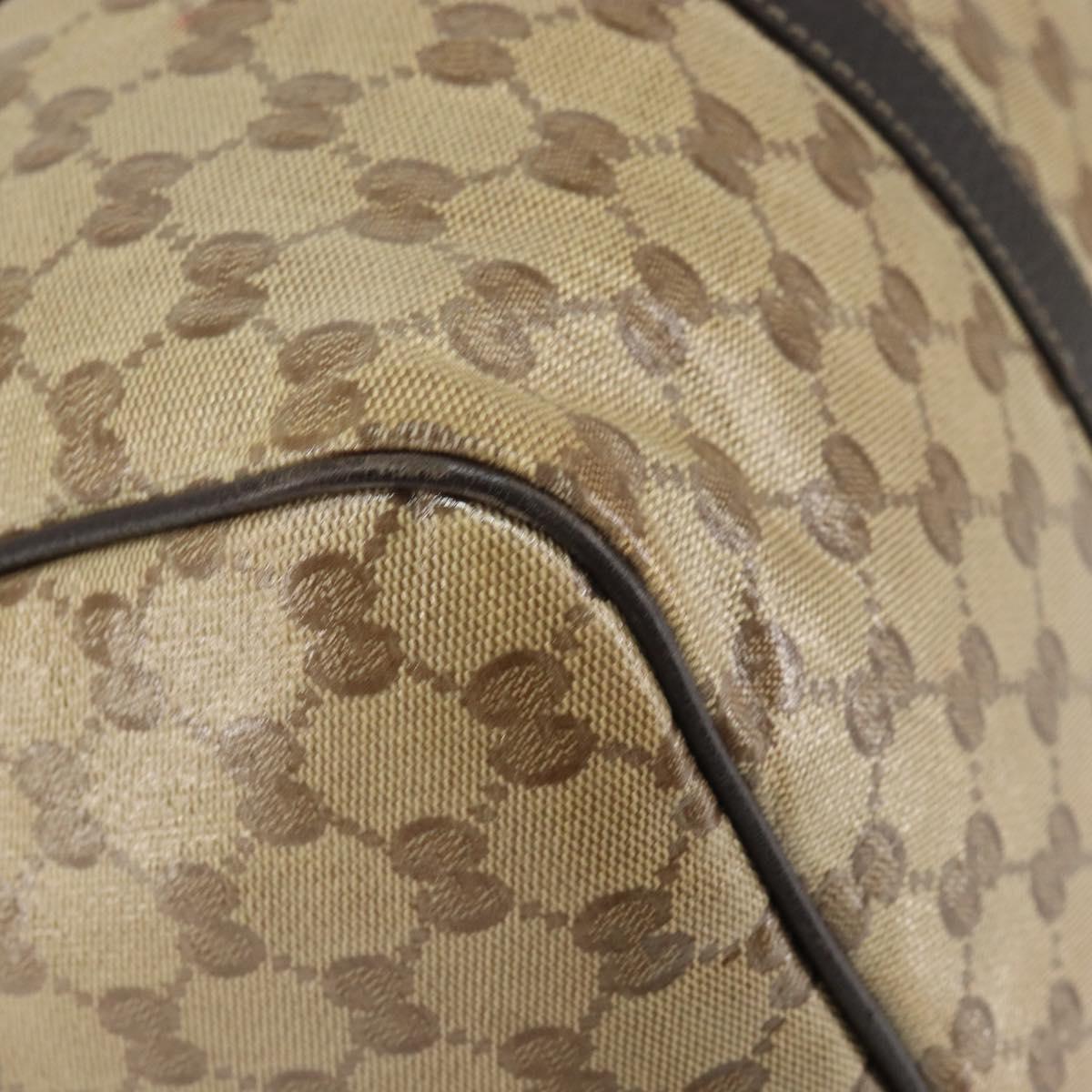 GUCCI GG Crystal Boston Bag Beige Gold 265697 Auth 164756