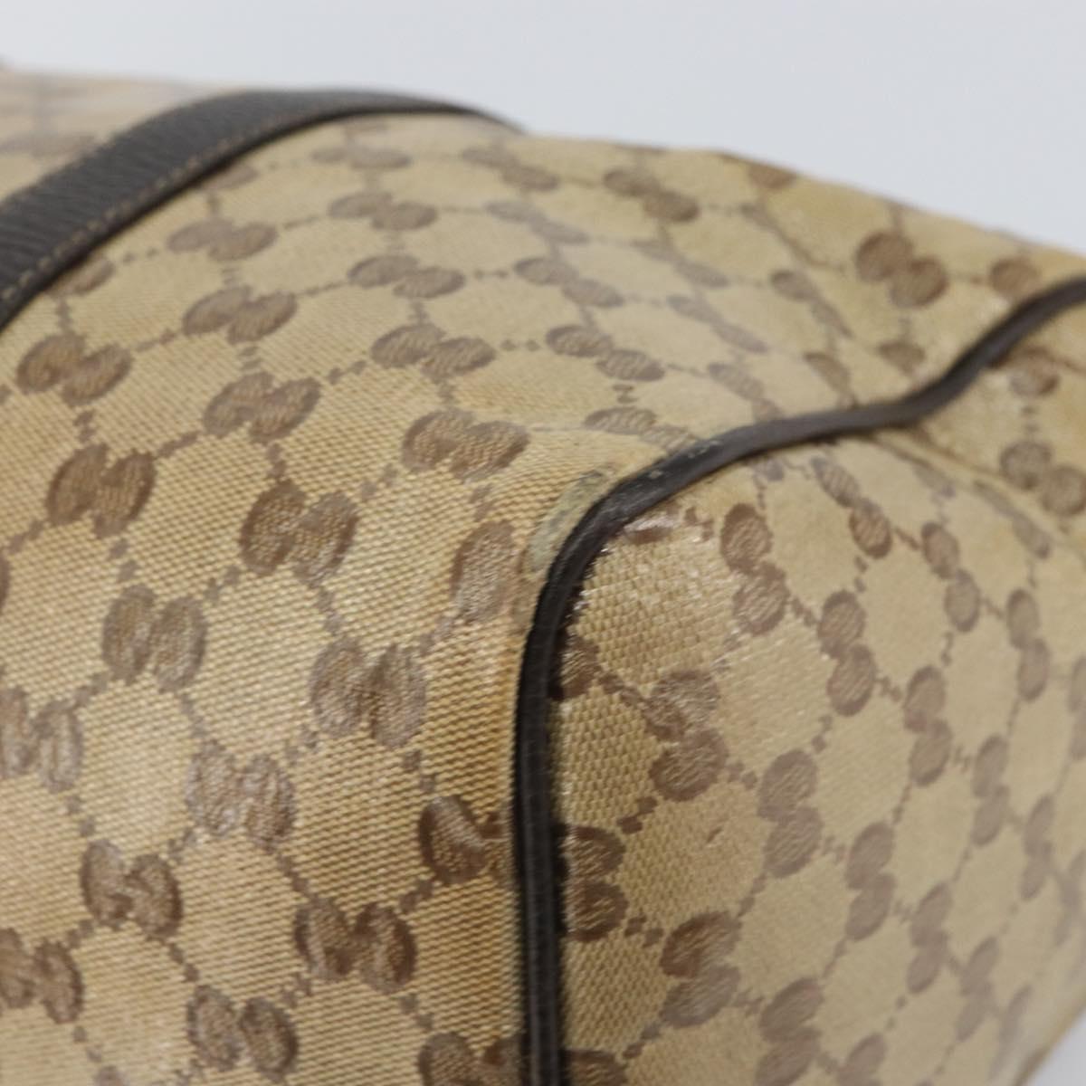 GUCCI GG Crystal Boston Bag Beige Gold 265697 Auth 164756