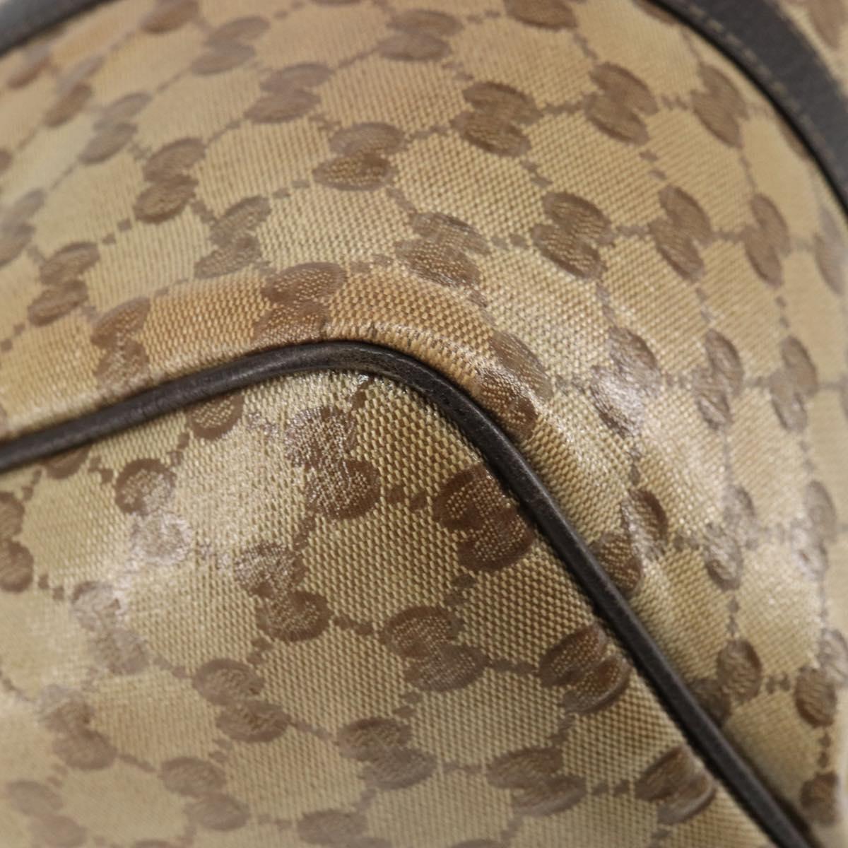 GUCCI GG Crystal Boston Bag Beige Gold 265697 Auth 164756