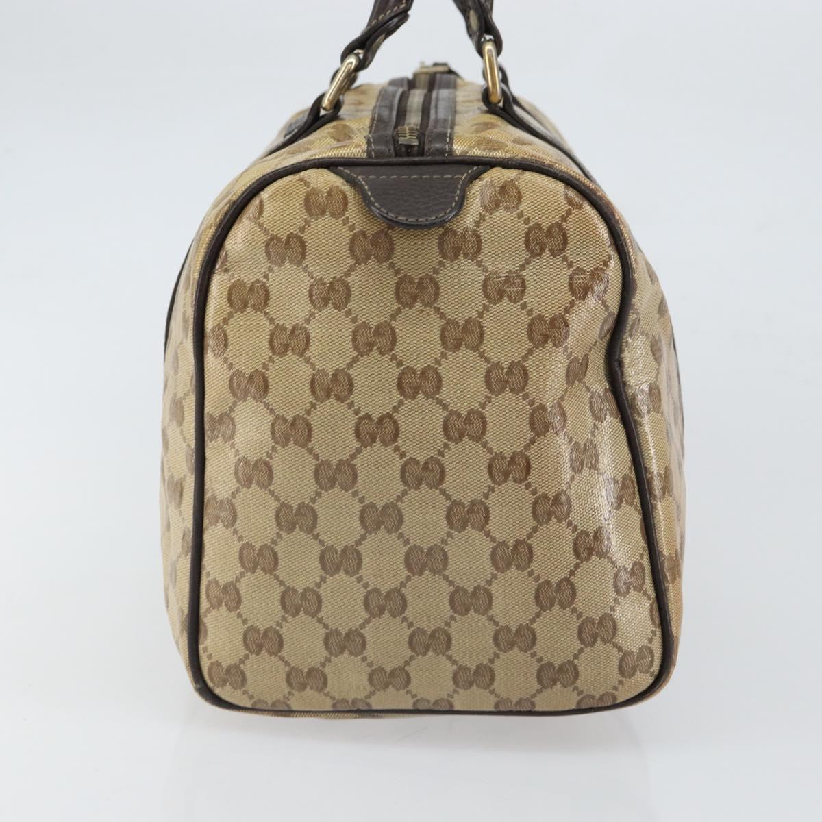 GUCCI GG Crystal Boston Bag Beige Gold 265697 Auth 164756