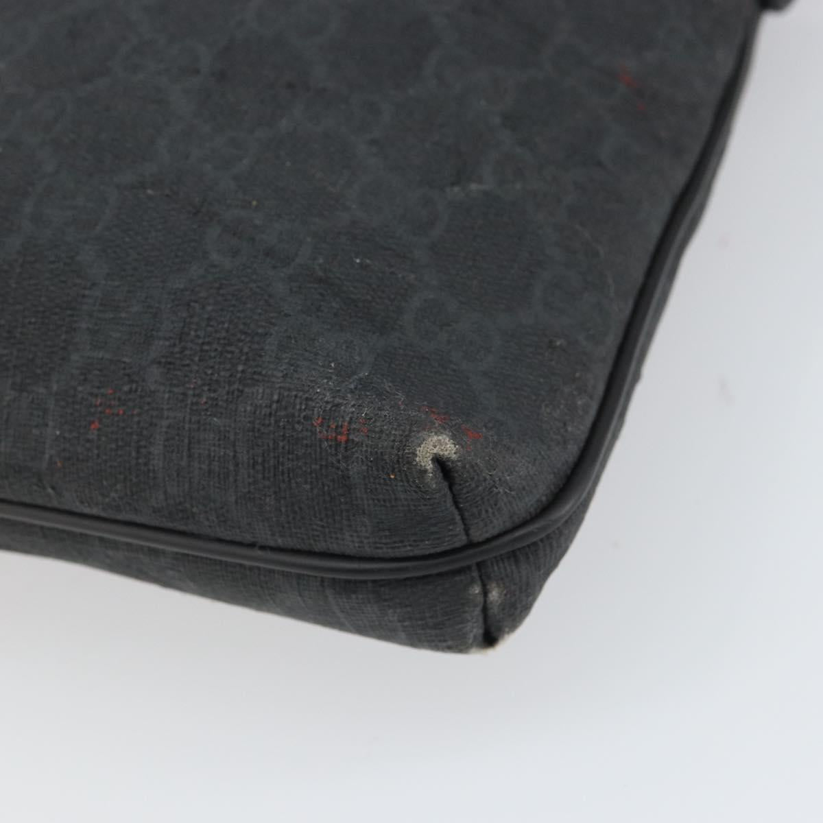 GUCCI GG Supreme Shoulder Bag PVC Black 387514 Auth 164758