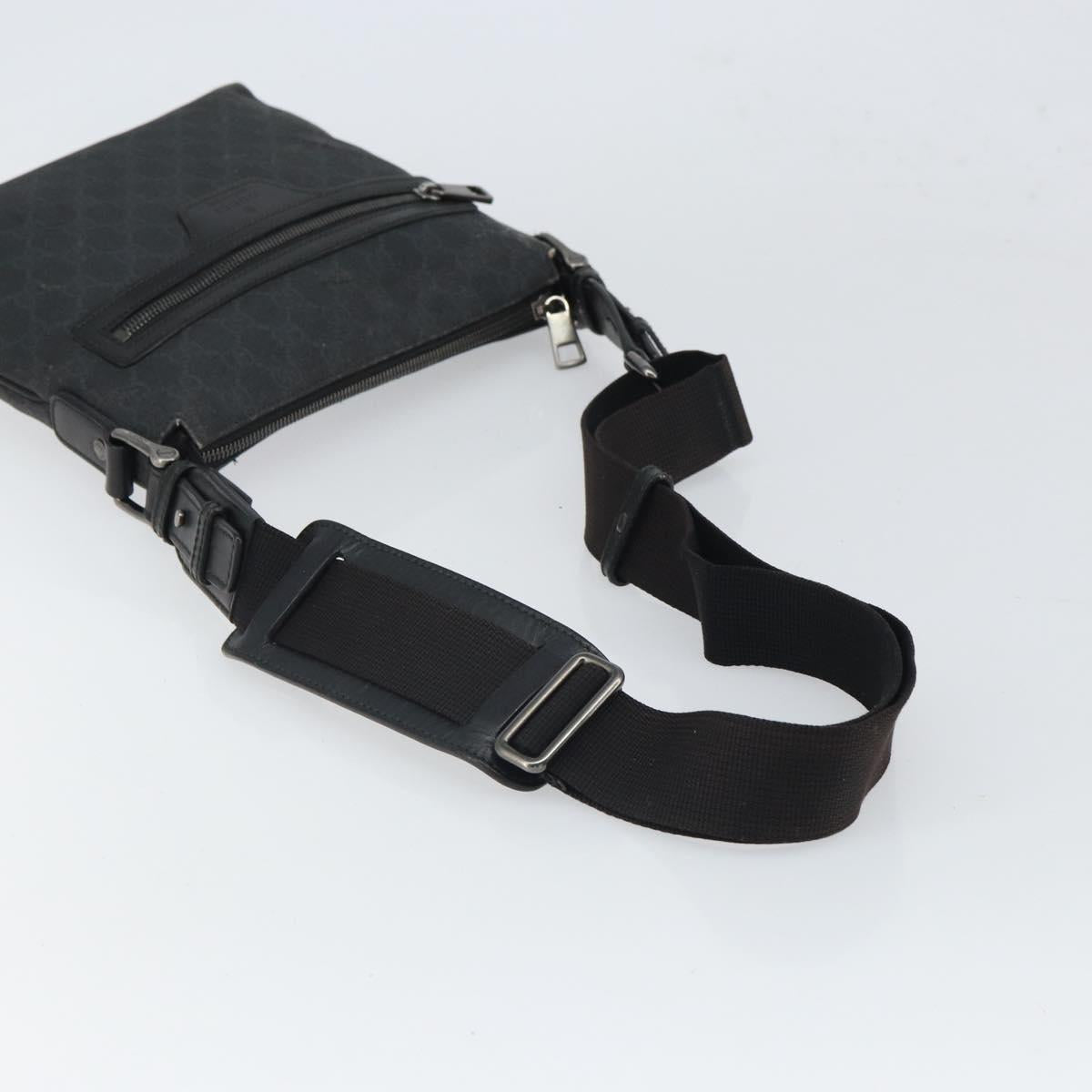 GUCCI GG Supreme Shoulder Bag PVC Black 387514 Auth 164758