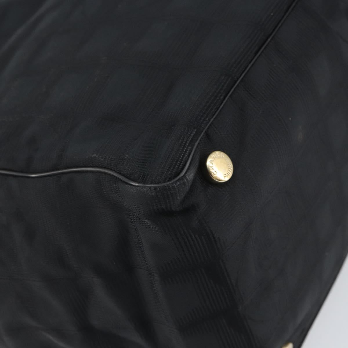 CHANEL New Travel line Hand Bag Black Gold CC Auth 164762