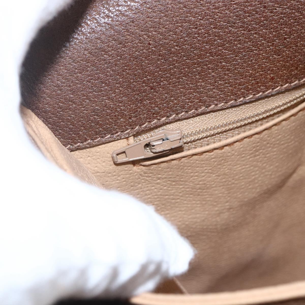 GUCCI GG Supreme Hand Bag PVC Beige Gold 116 02 080 Auth 164785