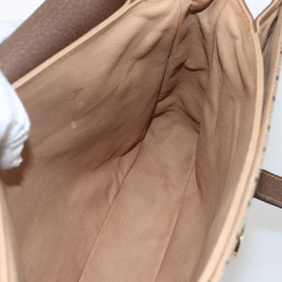 GUCCI GG Supreme Hand Bag PVC Beige Gold 116 02 080 Auth 164785