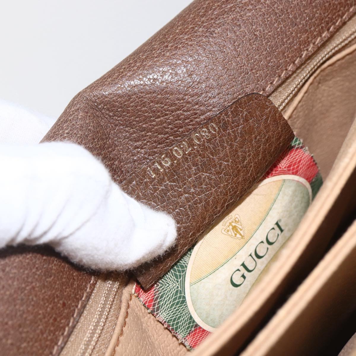 GUCCI GG Supreme Hand Bag PVC Beige Gold 116 02 080 Auth 164785