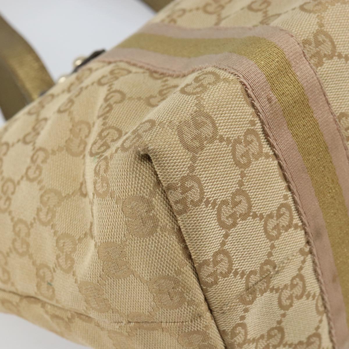 GUCCI GG Canvas Hand Bag Beige Gold 137396 Auth 164786