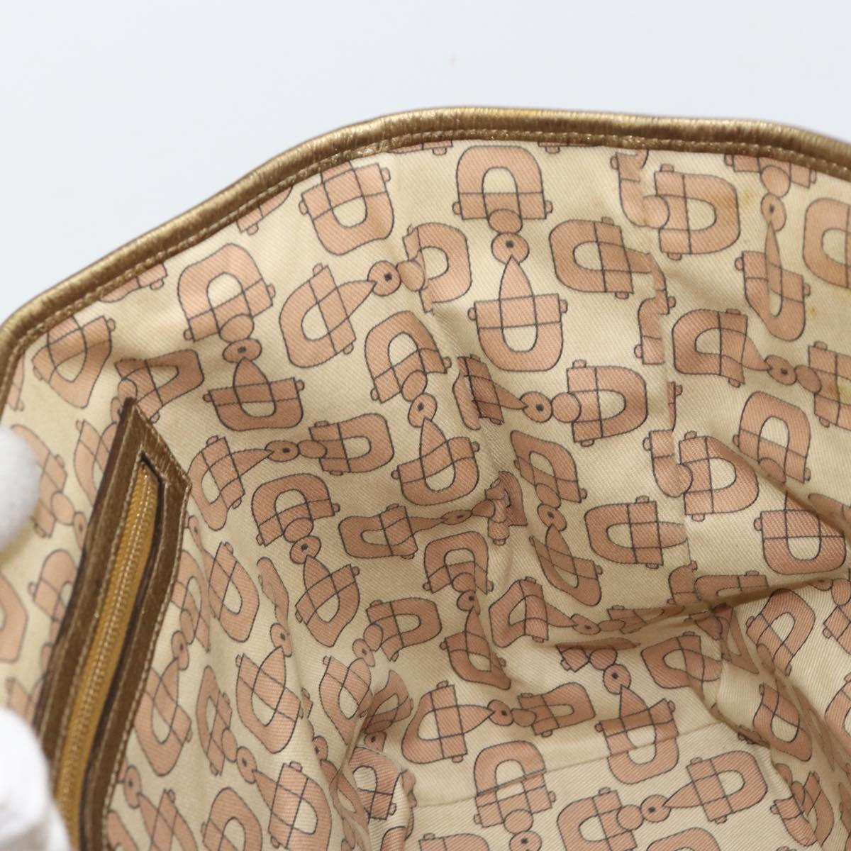 GUCCI GG Canvas Hand Bag Beige Gold 137396 Auth 164786