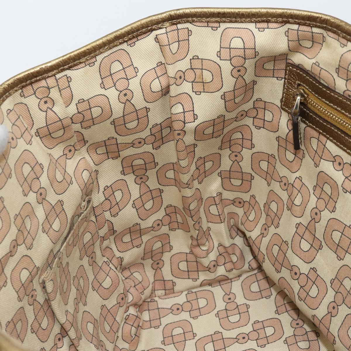 GUCCI GG Canvas Hand Bag Beige Gold 137396 Auth 164786