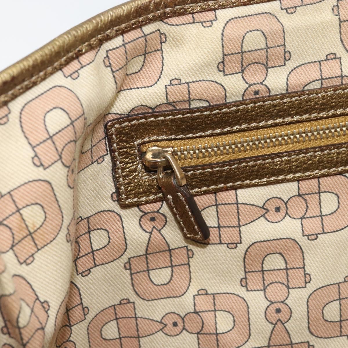 GUCCI GG Canvas Hand Bag Beige Gold 137396 Auth 164786