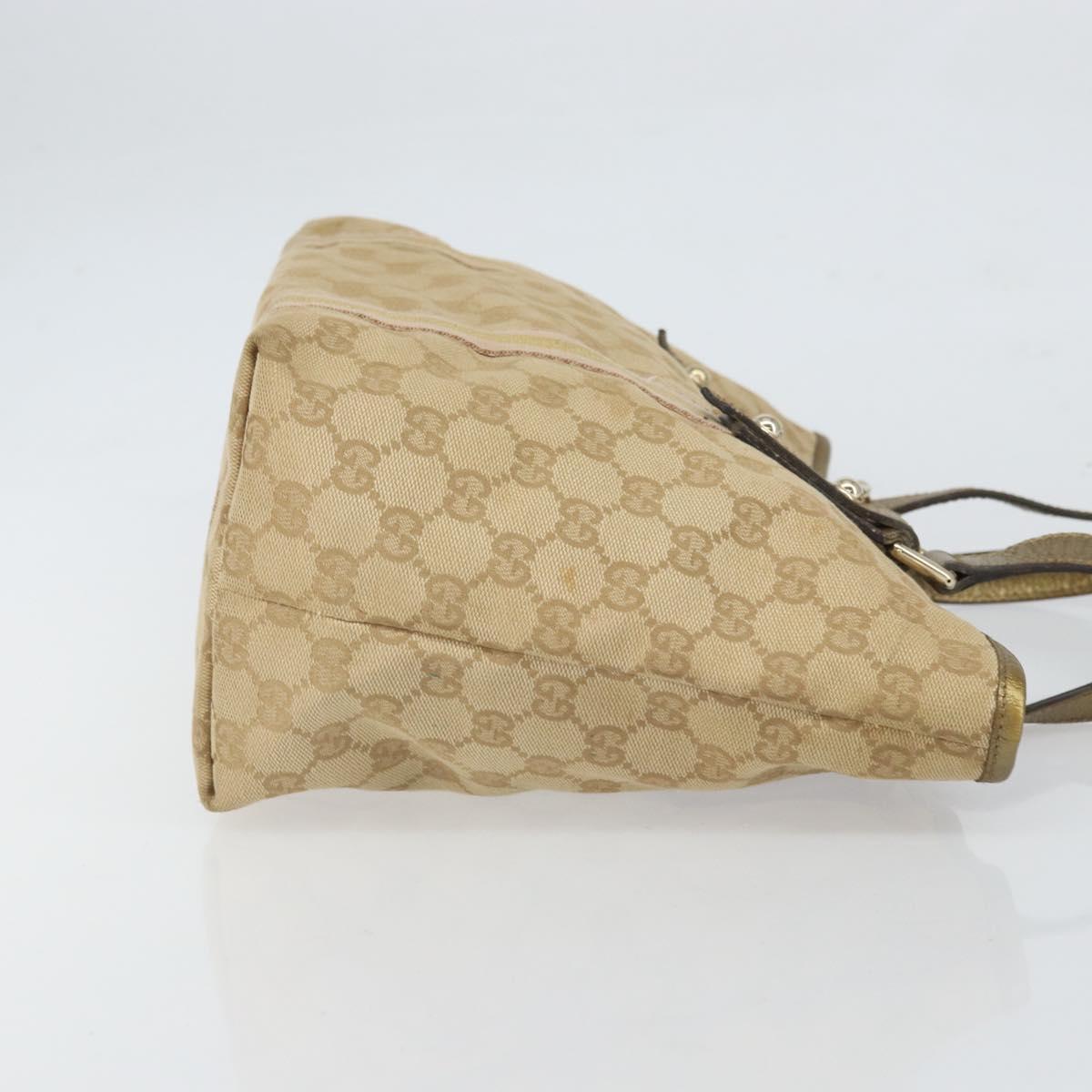 GUCCI GG Canvas Hand Bag Beige Gold 137396 Auth 164786