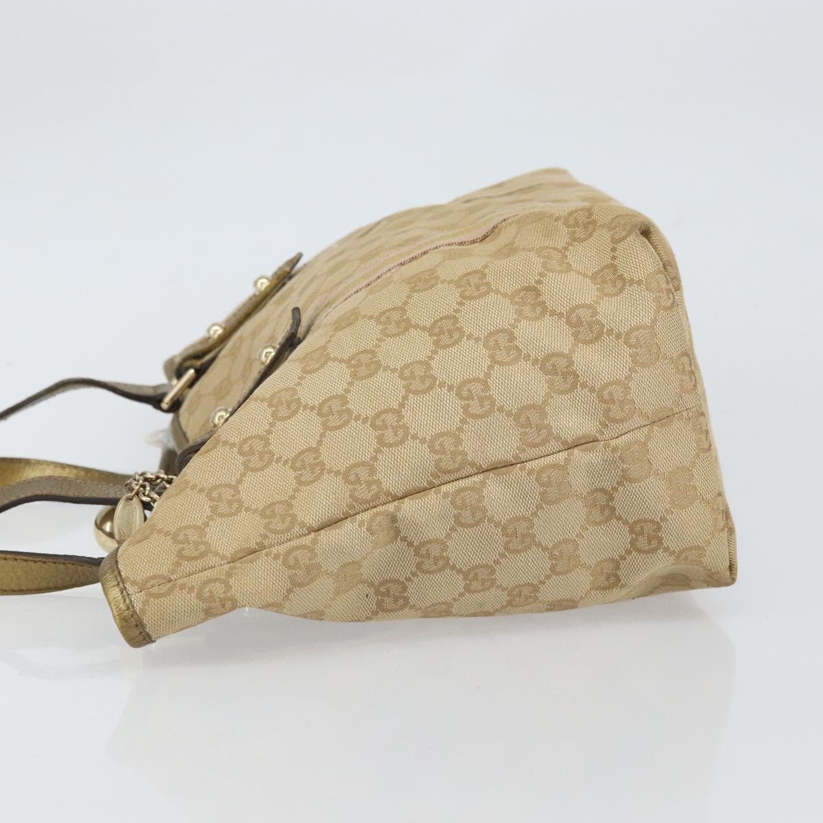 GUCCI GG Canvas Hand Bag Beige Gold 137396 Auth 164786