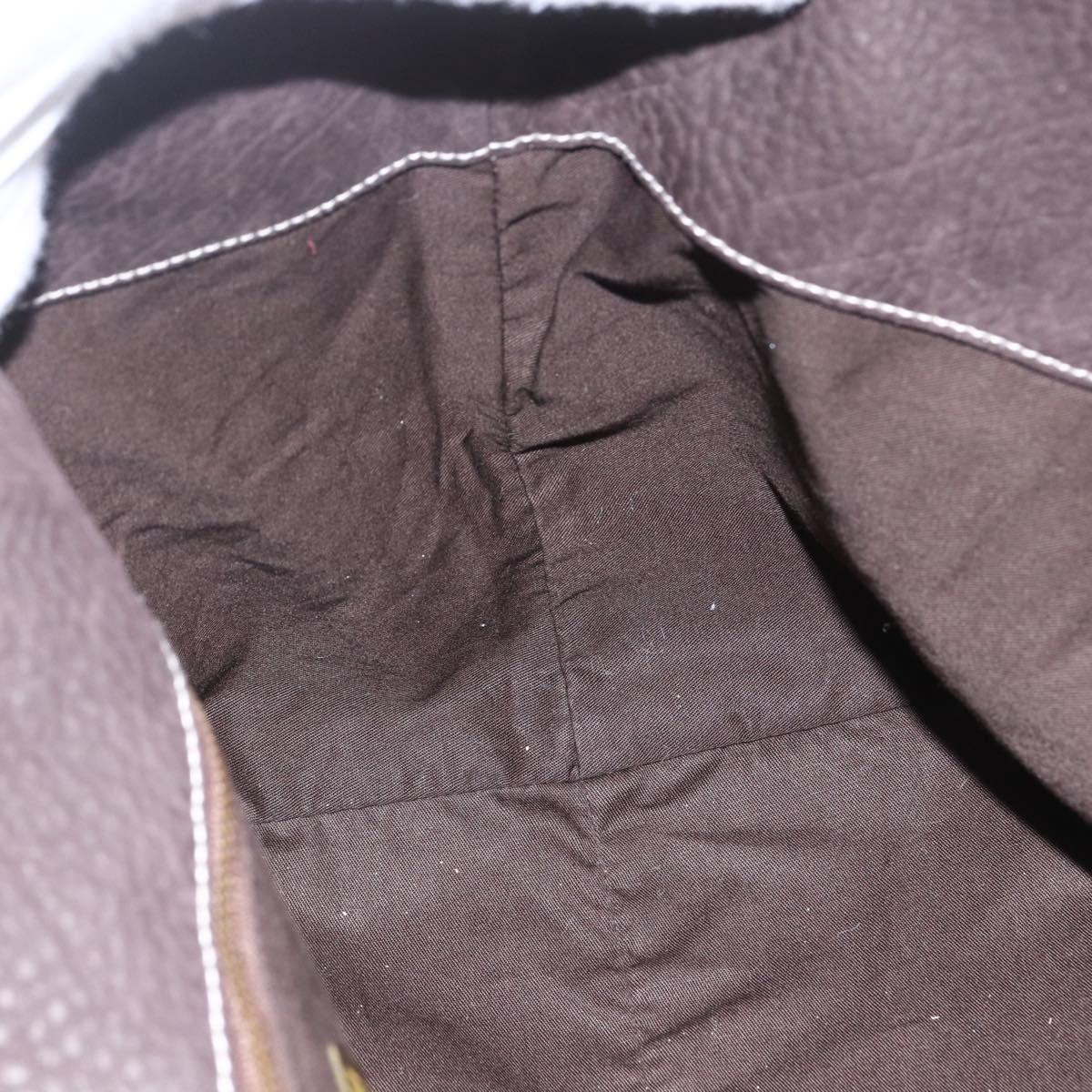 Miu Miu Tote Bag Suede Brown Gold Auth 164787V