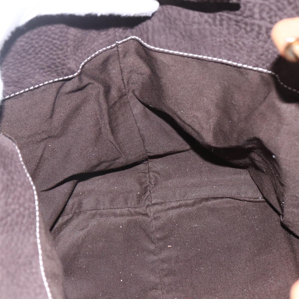 Miu Miu Tote Bag Suede Brown Gold Auth 164787V