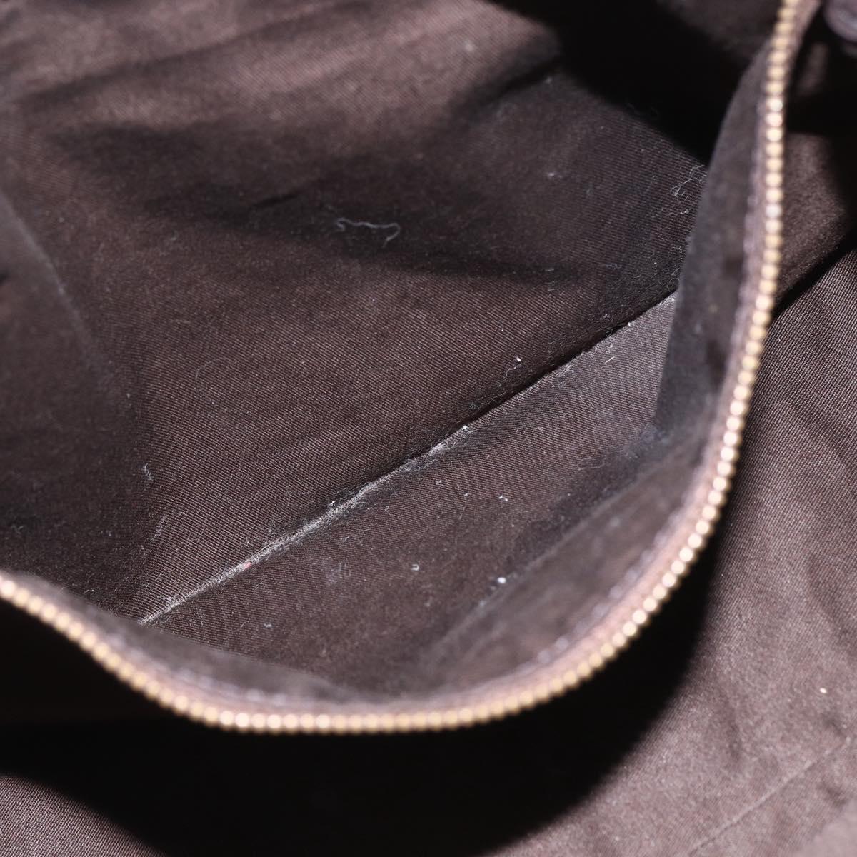 Miu Miu Tote Bag Suede Brown Gold Auth 164787V