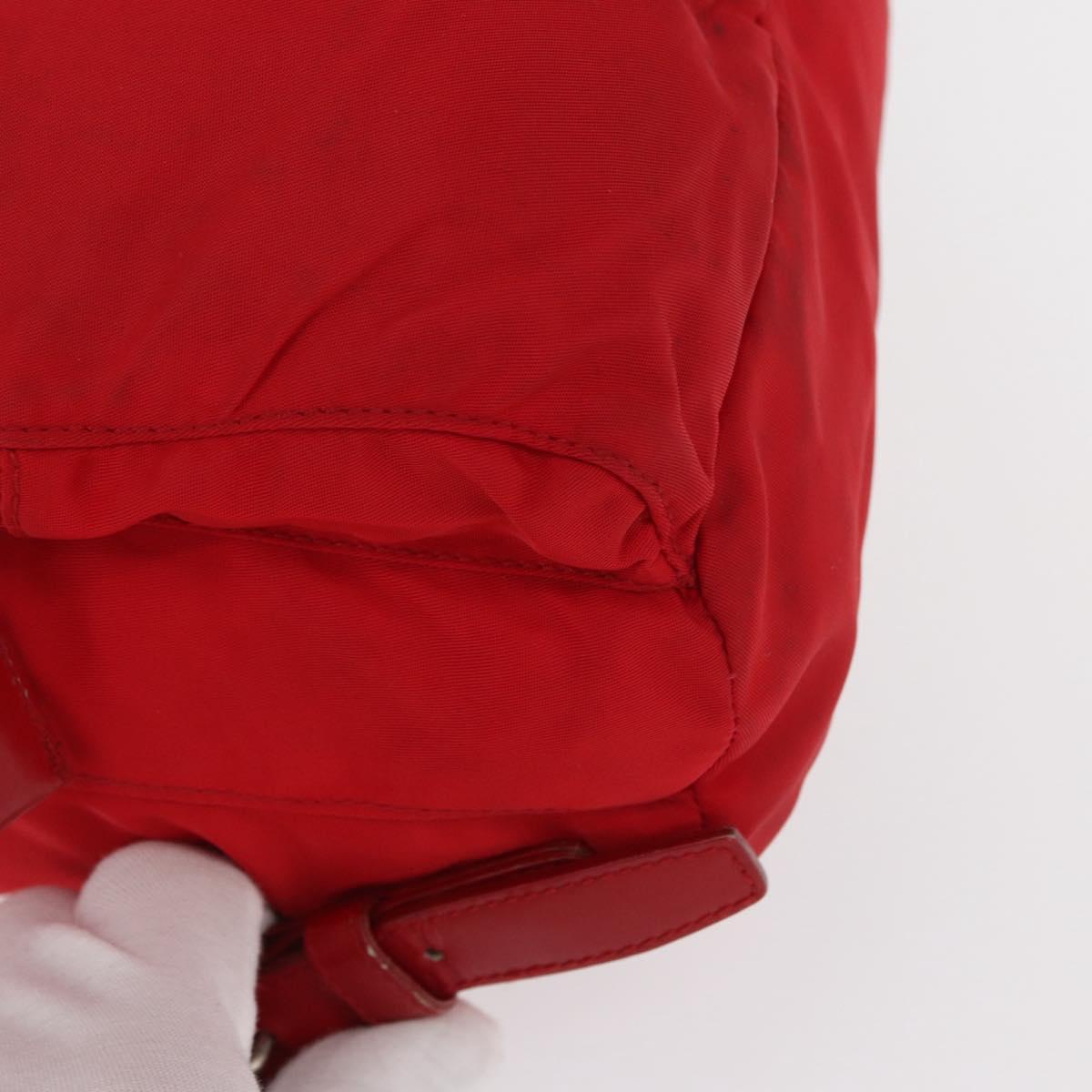 PRADA Backpack Nylon Red Silver Auth 164789