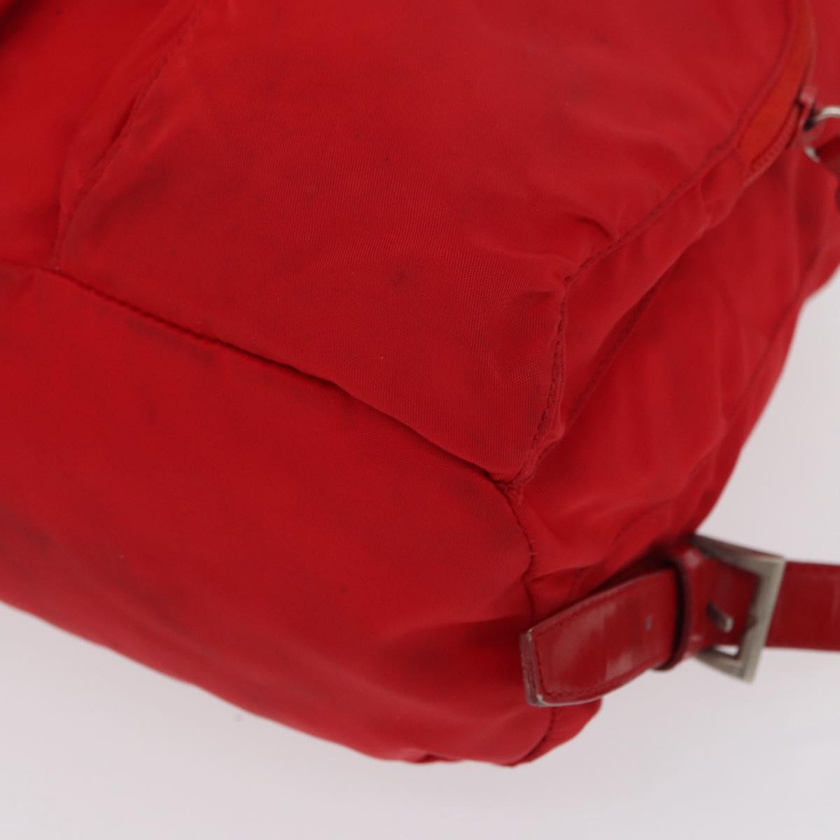 PRADA Backpack Nylon Red Silver Auth 164789