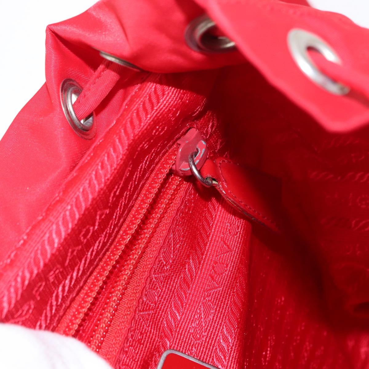 PRADA Backpack Nylon Red Silver Auth 164789