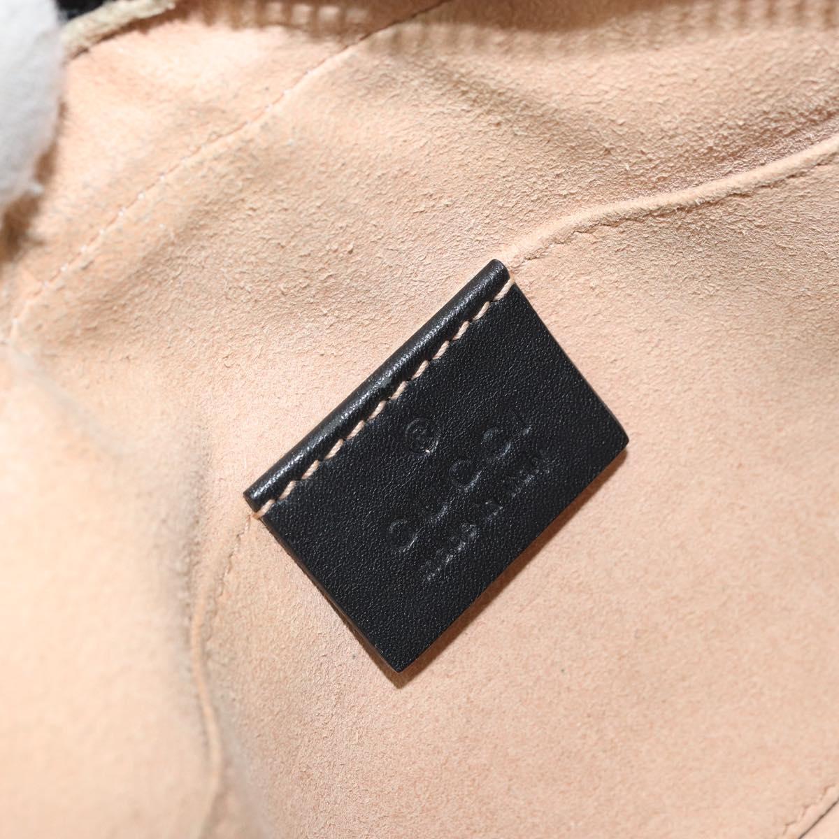 GUCCI GG Marmont Web Sherry Line Bag Suede Black Gold 517350 Auth 164792