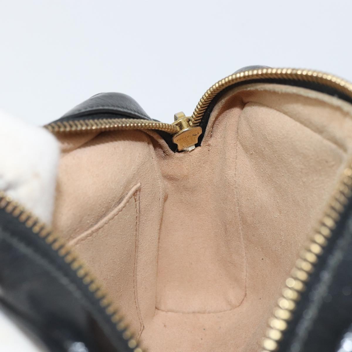 GUCCI GG Marmont Web Sherry Line Bag Suede Black Gold 517350 Auth 164792