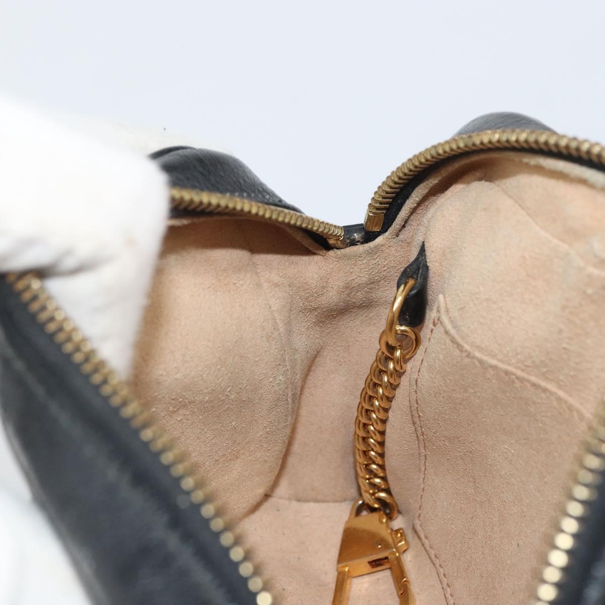 GUCCI GG Marmont Web Sherry Line Bag Suede Black Gold 517350 Auth 164792