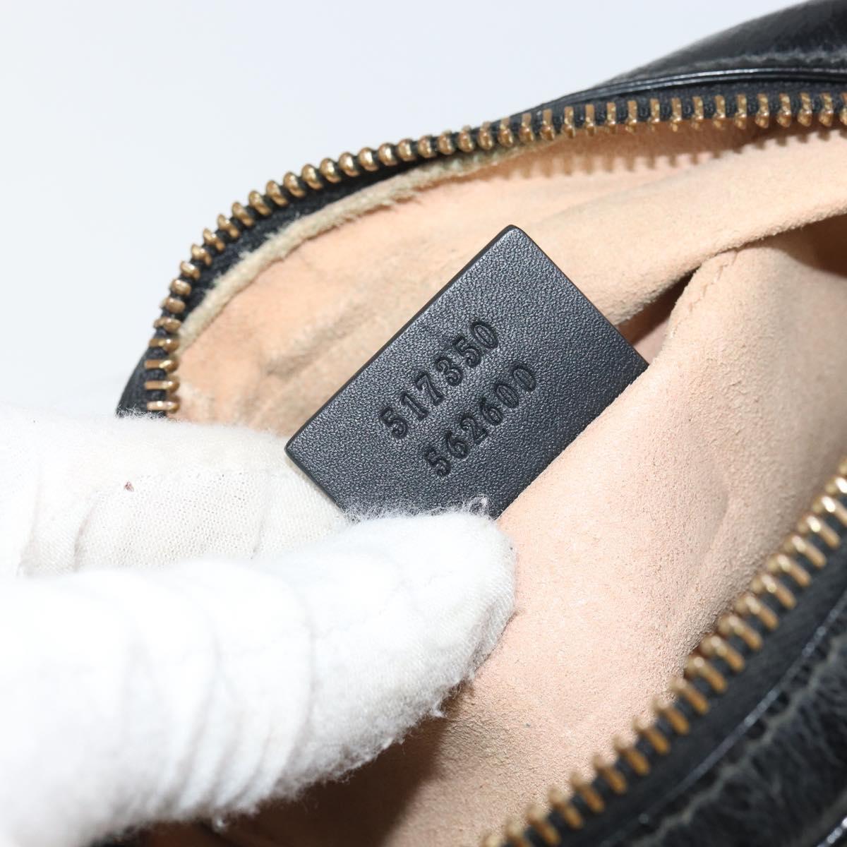 GUCCI GG Marmont Web Sherry Line Bag Suede Black Gold 517350 Auth 164792