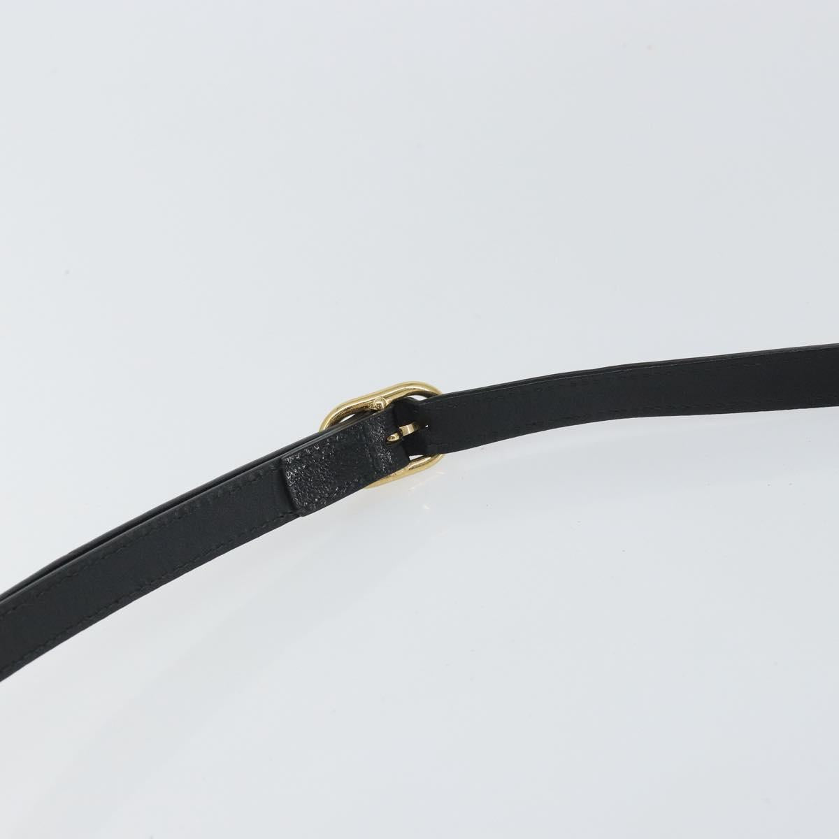 GUCCI GG Marmont Web Sherry Line Bag Suede Black Gold 517350 Auth 164792