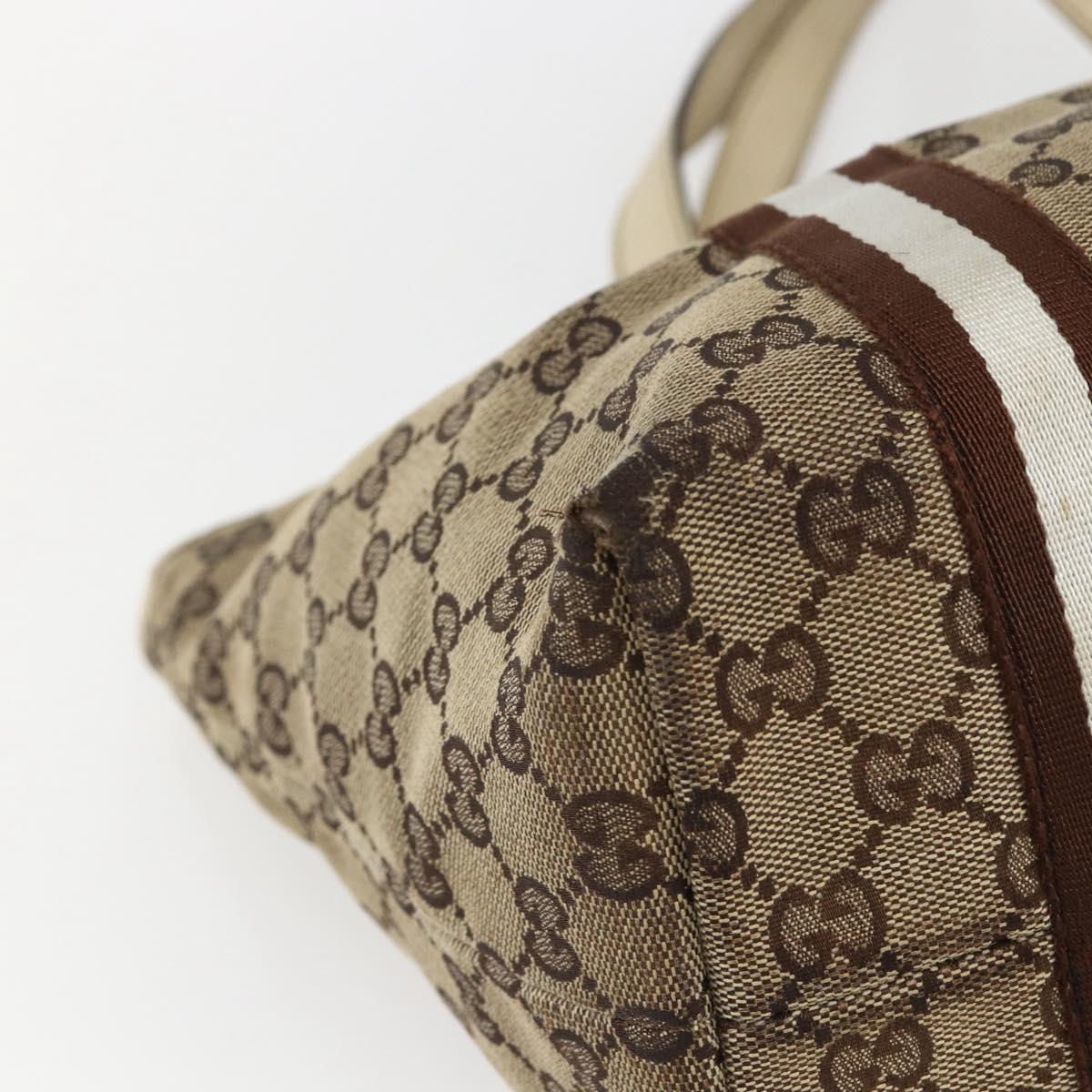 GUCCI GG Canvas Bamboo Hand Bag Beige Gold 137396 Auth 164794