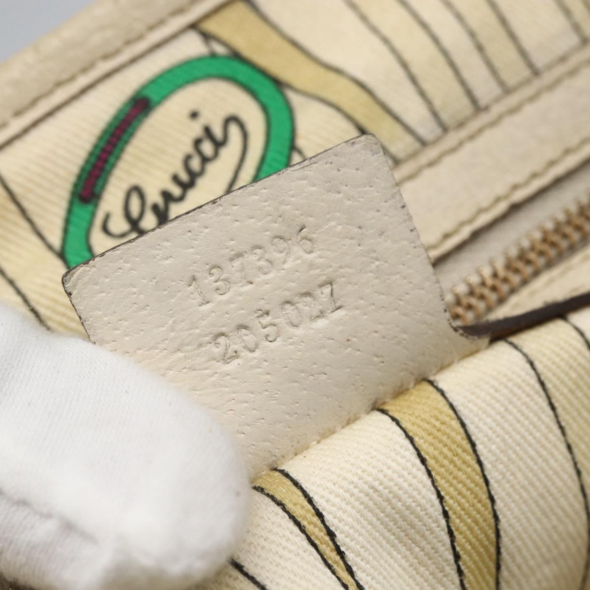 GUCCI GG Canvas Bamboo Hand Bag Beige Gold 137396 Auth 164794