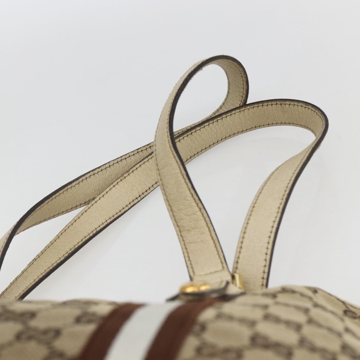 GUCCI GG Canvas Bamboo Hand Bag Beige Gold 137396 Auth 164794