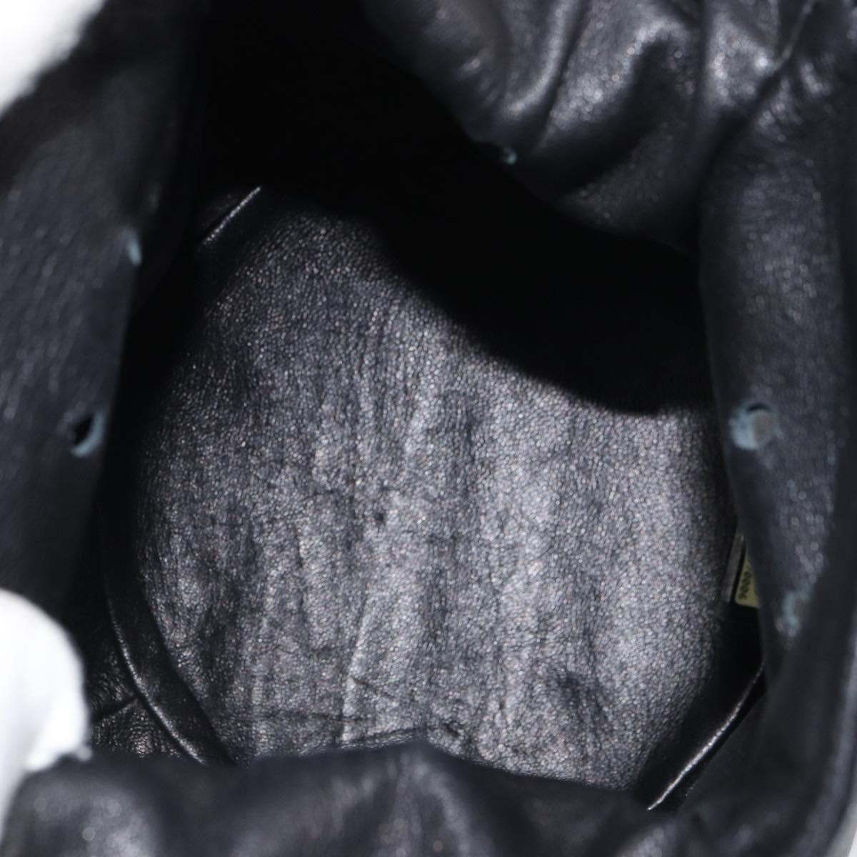 CHANEL Purse Pouch Lamb Skin Black CC Auth 164798
