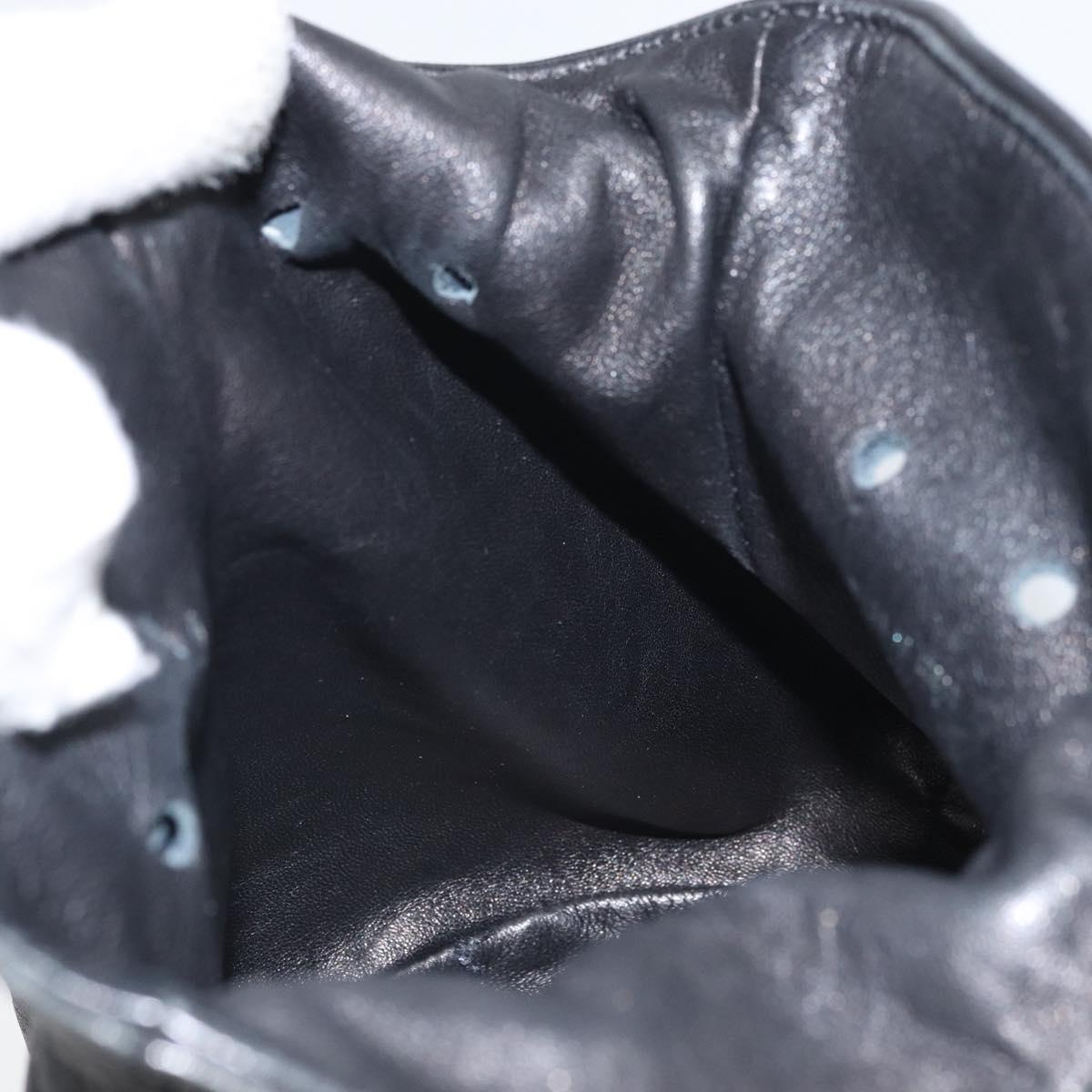 CHANEL Purse Pouch Lamb Skin Black CC Auth 164798