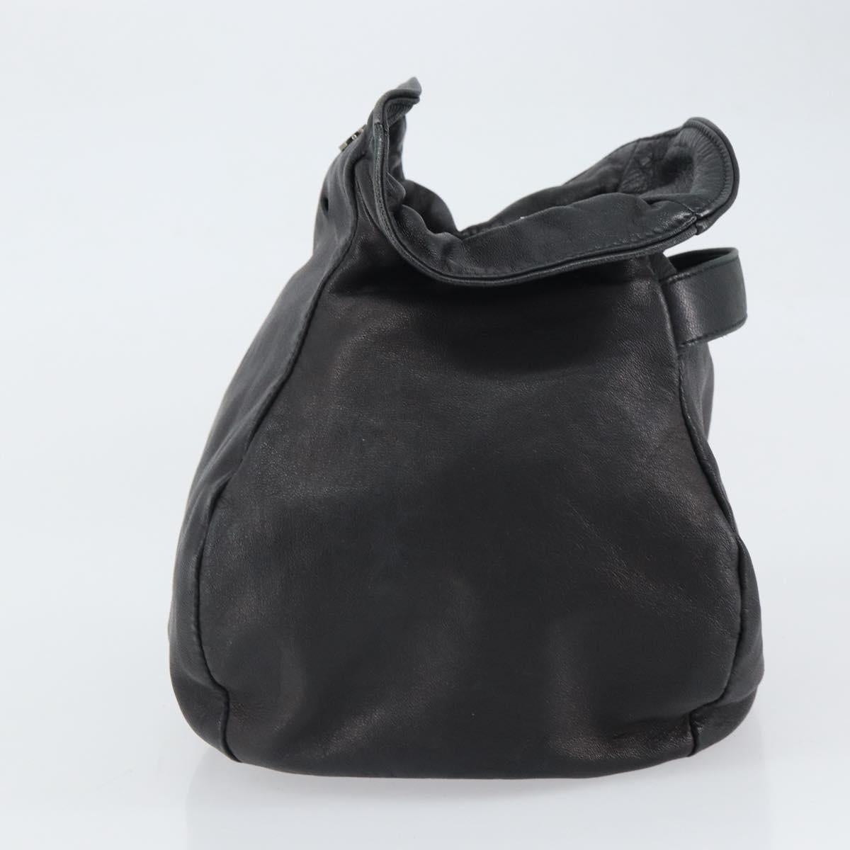 CHANEL Purse Pouch Lamb Skin Black CC Auth 164798