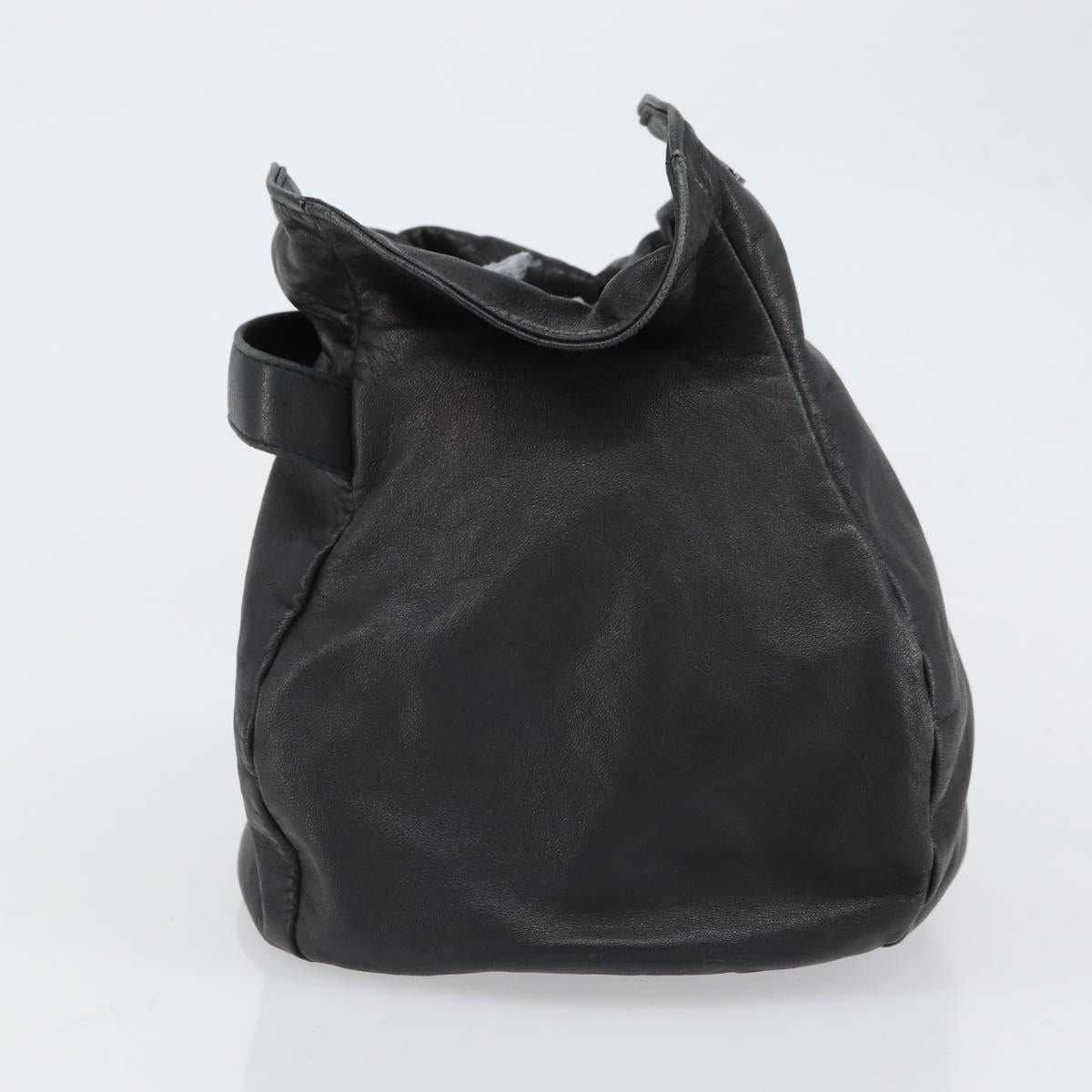 CHANEL Purse Pouch Lamb Skin Black CC Auth 164798
