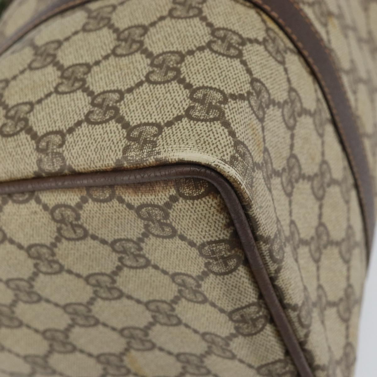 GUCCI GG Supreme Web Sherry Line Hand Bag PVC Beige Gold 40 02 007 Auth 164799