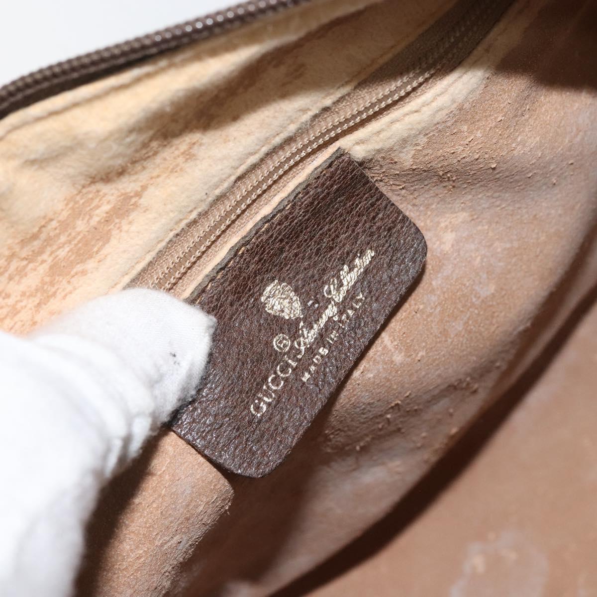 GUCCI GG Supreme Web Sherry Line Hand Bag PVC Beige Gold 40 02 007 Auth 164799